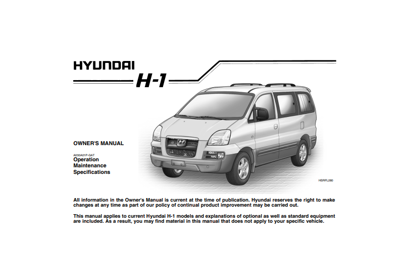 Hyundai H-1 (Grand Starex) 2005 Owner's Manual - Image 2