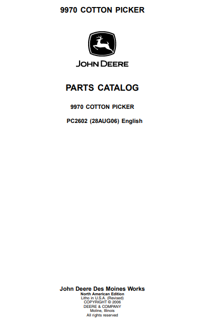 John Deere 9970 Cotton Picker Parts Catalog - Image 2