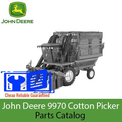 Parts catalog for John Deere 9970 Cotton Picker, detailing components and specifications for maintenance and repair