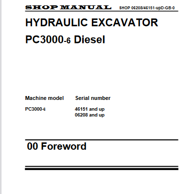 Komatsu PC3000-6 Mining Shovel Workshop Repair Manual - Image 4