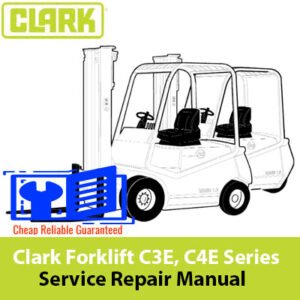 Clark C3E and C4E forklift series service repair manual, showcasing detailed diagrams and maintenance instructions