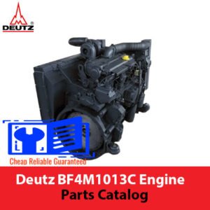 Deutz BF4M1013C engine parts catalog cover featuring detailed illustrations and part descriptions for maintenance and repair
