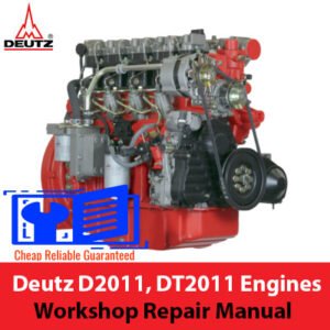 Workshop repair manual cover for Deutz D2011 and DT2011 engines, featuring technical illustrations and detailed instructions