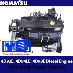 Comprehensive repair manual for Komatsu 4D92E, 4D94LE, and 4D98E diesel engines, including troubleshooting and service guidelines