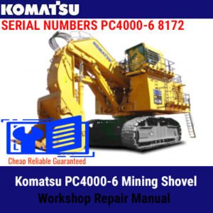 Komatsu PC4000-6 Mining Shovel Workshop Repair Manual showcasing technical drawings and essential repair information