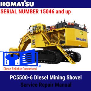 Komatsu PC5500-6 diesel mining shovel service repair manual, showcasing detailed diagrams and maintenance instructions