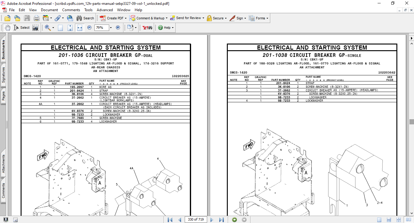 Caterpillar 12H Motor Grader Parts Manual - Image 3