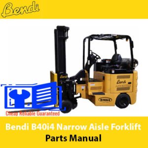 Parts manual for Bendi B40i4 narrow aisle forklift, detailing components and maintenance instructions
