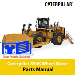 Parts manual for Caterpillar 854K Wheel Dozer, displaying illustrations and specifications for various components