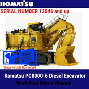 Service Repair Manual for Komatsu PC8000-6 Excavator, showcasing detailed diagrams and instructions for effective repairs