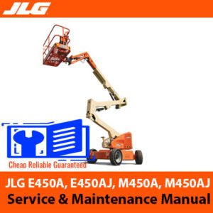 Cover of the service manual for JLG E450A, E450AJ, M450A, and M450AJ models, detailing maintenance procedures
