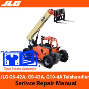 Comprehensive service manual for JLG G6-42A, G9-43A, and G10-4A telehandlers, including repair and maintenance guidelines