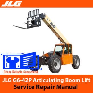 Service Repair Manual for JLG G6-42P Articulating Boom Lift, showcasing detailed diagrams and maintenance instructions