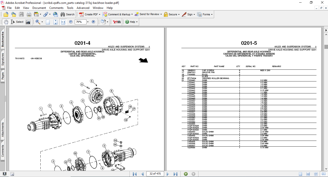 John Deere 315SJ Backhoe Loader Parts Catalog - Image 3