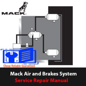Mack Air Brakes System Service Repair Manual cover featuring technical illustrations and detailed service instructions