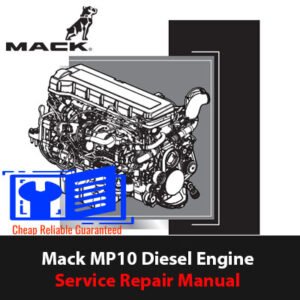 Mack MP10 Diesel Engine Service Repair Manual cover featuring detailed engine diagrams and repair instructions