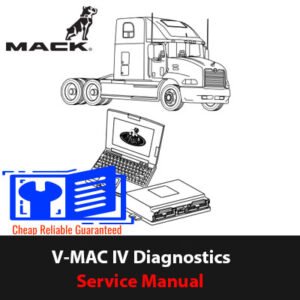 2004 Emissions Standard V-Mac IV Diagnostics Service Manual cover featuring technical diagrams and specifications