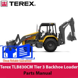Parts manual for Terex TLB830CM Backhoe Loader, showcasing diagrams and specifications for efficient equipment servicing