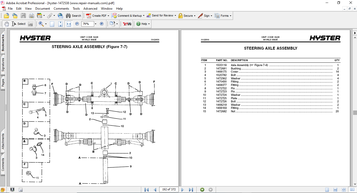 Hyster HR45-EC, Hyster HR48-EC (A228) Forklift Parts Manual - Image 4