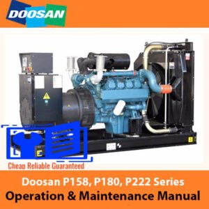 Comprehensive manual for operating and maintaining Doosan P158, P180, and P222 series diesel generators