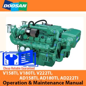 Operation and maintenance manual cover for Doosan V158TI, V180TI, V222TI, AD158TI, AD180TI, AD222TI marine engines