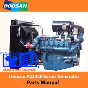 Doosan P222LE Series Generator Diesel Engine Parts Manual, displaying technical drawings and essential component details