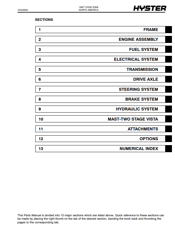 Hyster H440FS, H550F, H550FS, H620F, H620FS, H650F, H700F, H700FS (E008) Forklift Parts Manual - Image 3