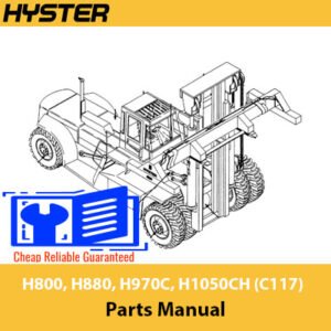 Comprehensive parts manual for Hyster H800, H880, H970C, and H1050CH, featuring detailed illustrations and part lists
