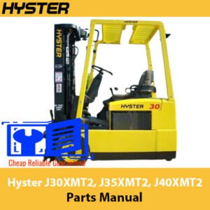 Parts manual for Hyster J30XMT2, J35XMT2, and J40XMT2 forklifts, providing essential information on parts and maintenance