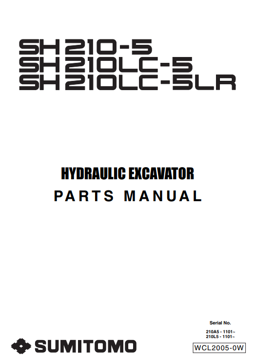 sumitomo sh210-5 parts manual