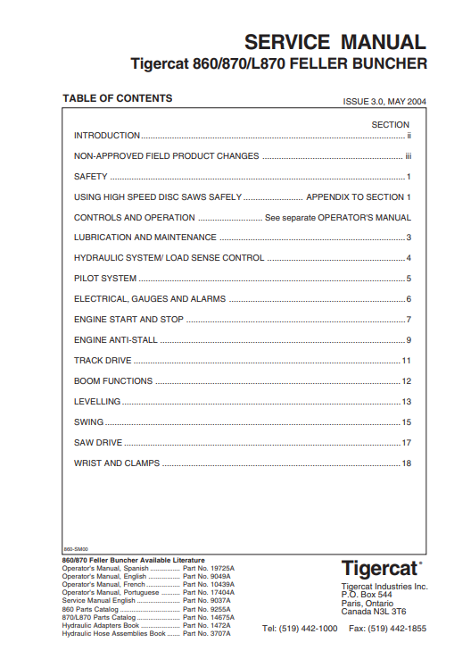 Tigercat 860, Tigercat 870, Tigercat L870 feller buncher Service Repair Manual - Image 2