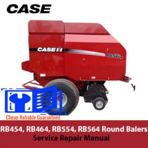Service repair manual for Case RB454, RB464, RB554, and RB564 round balers, detailing maintenance and repair procedures