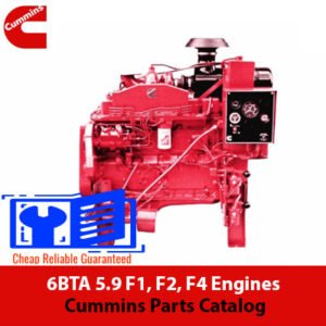 Parts catalog for Cummins 6BTA 5.9 F1, F2, F4 engines, detailing components and specifications for maintenance and repair