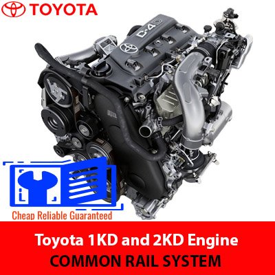 Diagram of Toyota 1KD and 2KD engine common rail system, showcasing components and fuel flow for efficient performance