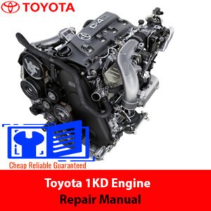 Toyota 1KD engine repair manual cover featuring detailed diagrams and instructions for engine maintenance and repair