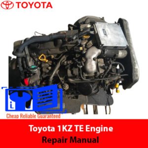 Toyota 1KZ TE engine repair manual cover featuring detailed diagrams and instructions for engine maintenance and repair