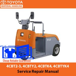 Service repair manual for Toyota 4CBT2-3, 4CBTY2, 4CBTK4, and 4CBTYK4 models, detailing maintenance and repair procedures