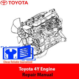 Toyota 4Y engine repair manual cover featuring technical diagrams and instructions for engine maintenance and repair