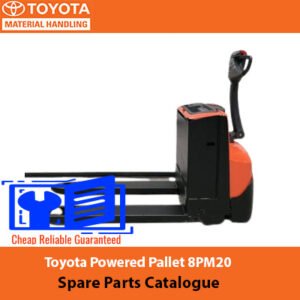Toyota 8PM20 powered pallet spare parts catalogue, displaying an organized list of parts for maintenance and repair