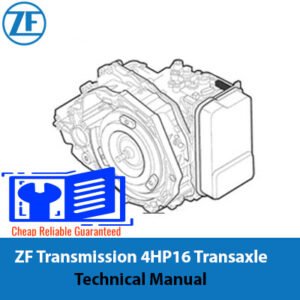 Technical manual for ZF Transmission 4HP16 Transaxle, showcasing diagrams and essential specifications for maintenance and repair