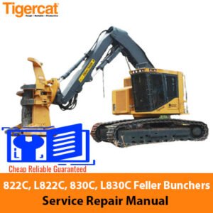 Service repair manual cover for Tigercat 822C, L822C, 830C, and L830C feller bunchers