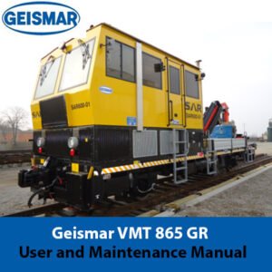 Geismar VMT 865 GR User and Maintenance Manual cover featuring the product name and technical illustrations
