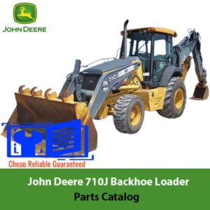 Parts catalog for John Deere 710J Backhoe Loader, detailing components and specifications for maintenance and repairs