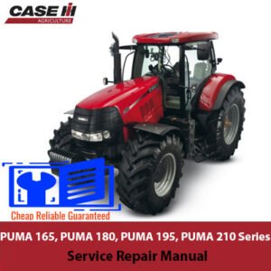Case IH PUMA series service repair manual for models 165, 180, 195, and 210, showcasing detailed maintenance information