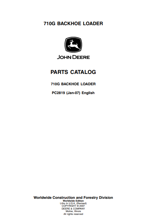 John Deere 710G Backhoe Loader Parts Catalog - Image 2