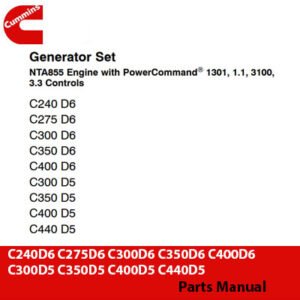 Parts manual for Cummins C240D6, C275D6, C300D6, C350D6, C400D6, C300D5, C350D5, C400D5, and C440D5 engines