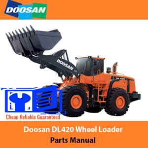 Parts manual for Doosan DL420 Wheel Loader, detailing components and specifications for maintenance and repair