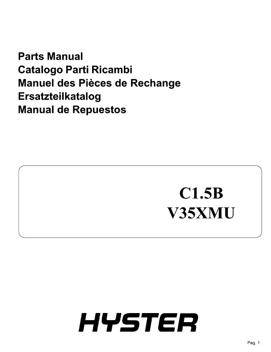 Hyster V35XMU Turret Forklift Parts Manual