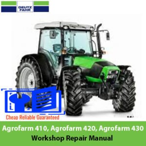 Workshop repair manual for Deutz Agrofarm 410, 420, and 430 tractors, detailing maintenance and repair procedures