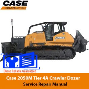 Case 2050M Dozer Service Repair Manual cover featuring the dozer and technical illustrations for maintenance guidance